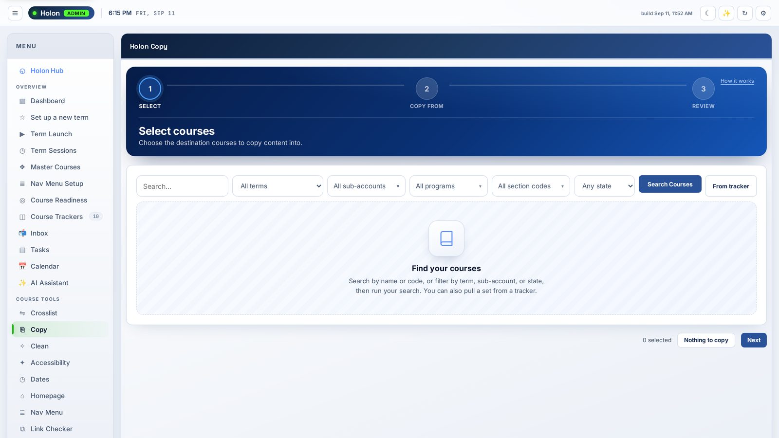 Bulk course copy
